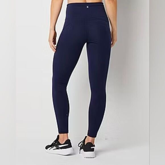 XERSION Women's Navy Legging EverPerform Activewear 7/8 Cotton Spandex Size XL - Picture 2 of 10